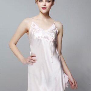 New Arrival Elegant Ruffles 100% Silk Comfortable Sleepwear