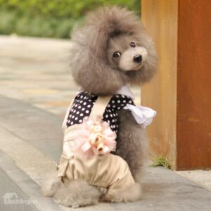 Lovely Dot Lace Suspender Trousers Dog Clothing