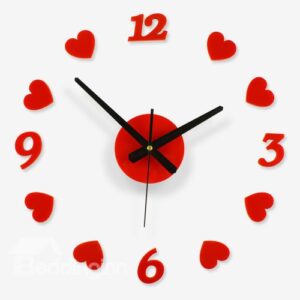 New Arrival Heart-shape DIY Mute Artistic Wall Clock