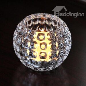 Simple Ice Hockey Shape Crystal Glass Candle Holder