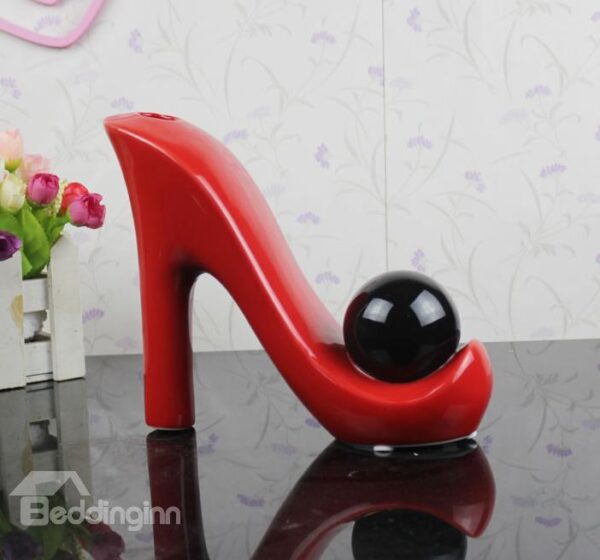 Unique Fashionable High Heels Shape Porcelain Vase