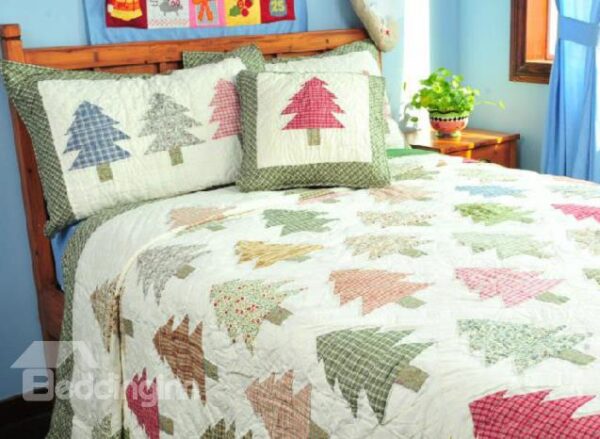 New Arrival Simple Christmas Tree 3 Piece Bedding Sets