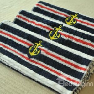 New Arrival Navy Anchor and Stripes Patterns Towel