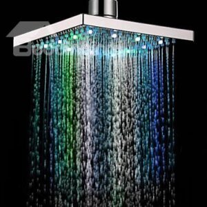 7 Colors Changing LED Contemporary Shower Faucet Head of 8 inch