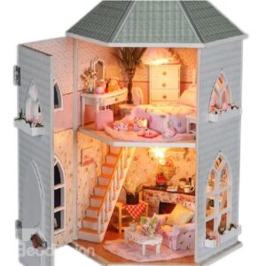 Deluxe Miniature DIY Dollhouse with LED Light Birthday Valentine Gift