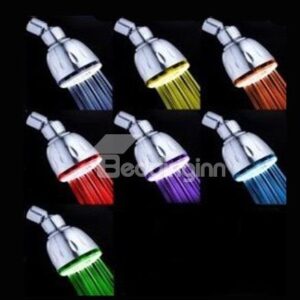 7 colours Contemporary Chrome Finish LED Showerhead