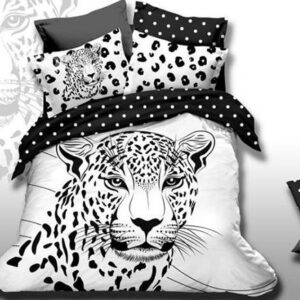 New Arrival Leopard Patterns Black and White Color 4 Piece Bedding Sets