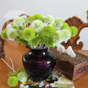 New Arrival A Bunch of 10 Green and White Plastic Dandelions