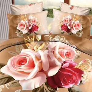New Arrival 100% Cotton Luxurious Flower Print 4 Piece Bedding Sets