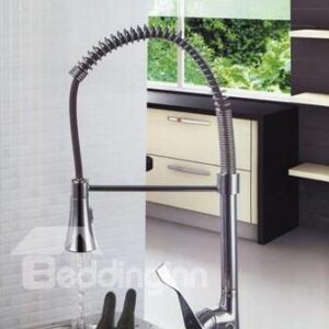 Solid Brass Chrome Finish Spring Single Handle Kitchen Sink Faucet