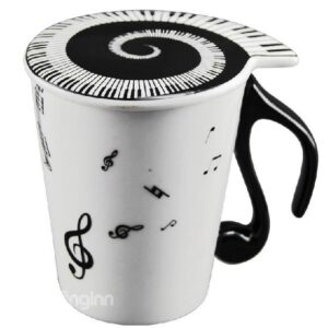 New Arrival Sweet Notes and Piano Keys Design Coffee Cup with Lid
