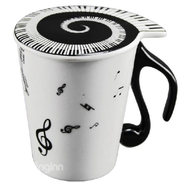 New Arrival Sweet Notes and Piano Keys Design Coffee Cup with Lid