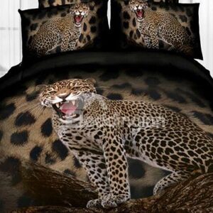 New Arrival High Quality Leopard Roaring Realistic 3D Printed 4 Piece Bedding Sets