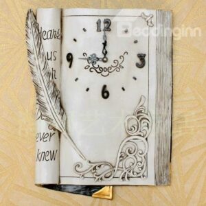 New Arrival American Style Creative Antique Book Design Decorative Wall Clock