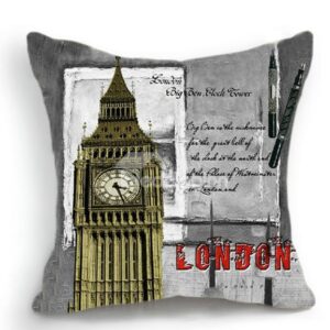 New Arrival Amazing English Big Ben Clock Tower 3D Print Throw Pillow