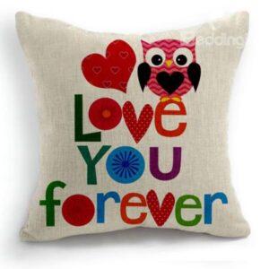 New Arrival Cute Love You Forever Letters Print Throw Pillow