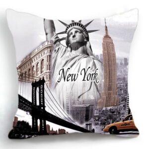 New Arrival New York Famous Scenic Spots Print Throw Pillow