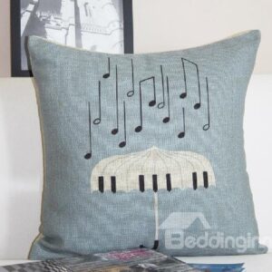 New Arrival European Style Piano Key Umberlla and Musical Notes Print Throw Pillow