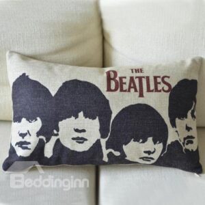 New Arrival Black and White Beatles Band Print Throw Pillow