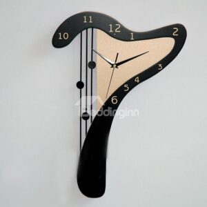New Arrival Modern Style Lovely Harp Design Black Color Wall Clock