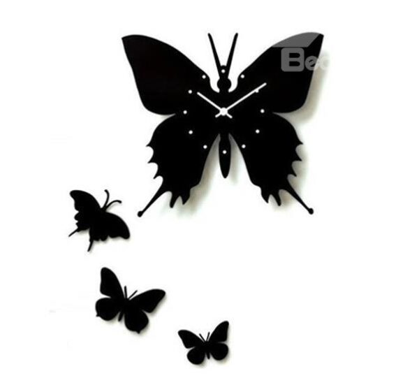 New Arrival Modern Style Beautiful Butterfly Design Wall Clock