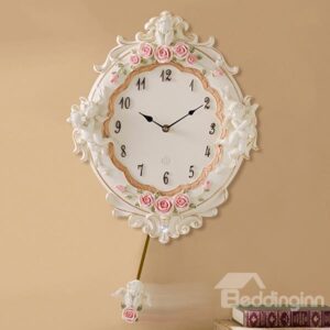New Arrival Cute Angel Cupid and Roses Design Wall Clock