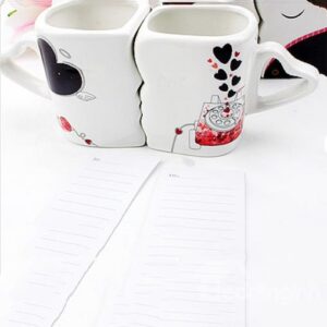 New Arrival Color-changing Telephone Love Print Creative Design One Pair of Milk Cups