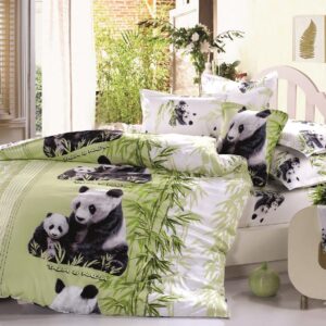 New Arrival High Quality Lovely Mother and Baby Pandas Print 4 Piece Bedding Sets