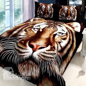 New Arrival High Quality Stunning Tiger Pirnt Mink Cashmere-Like Material Thick Blanket