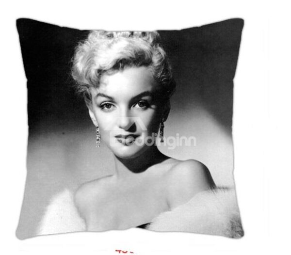 New Arrival Black and White Color Elegant Marilyn Monroe Print Throw Pillow