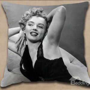 New Arrival Black and White Color Sexy Marilyn Monroe in Sofa Print Throw Pillow