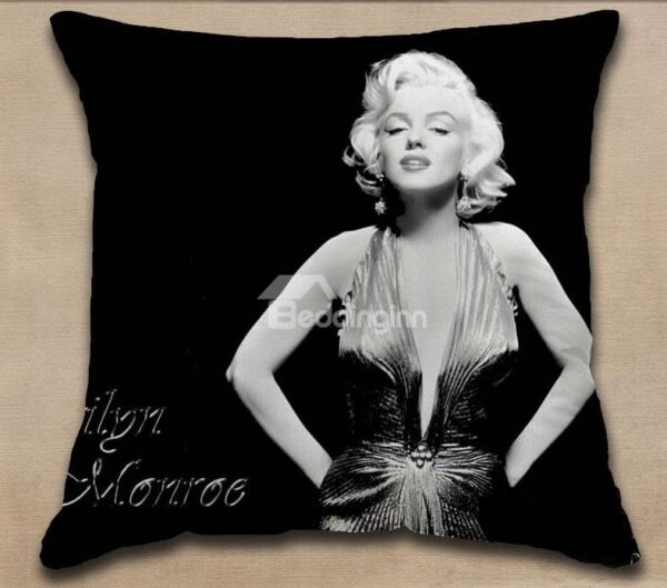 New Arrival Sexy Marilyn Monroe in Deep-V Neck Dress Print Throw Pillow