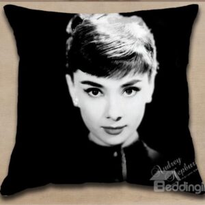 New Arrival Black Color Elegant Audrey Hepburn Head Portrait Throw Pillow