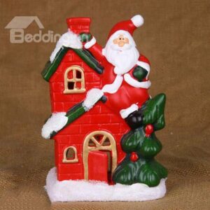 New Arrival Lovely Santa Claus Climbing a Chimney Design Candle Holder