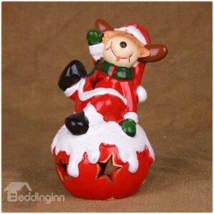 New Arrival Lovely Christmas Reindeer Design Hollowed Candle Holder
