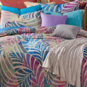 Lovely Colorful Leaves Patterns Comfortable Kintting Bedding Sets with Fitted Sheet