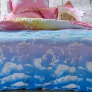 High Quality Lovely Clouds Patterns Comfortable Kintting Bedding Sets with Fitted Sheet
