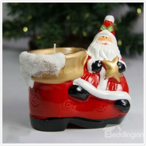 New Arrival Beautiful Santa Claus on the Right Side of Shoe Design Candle Holder