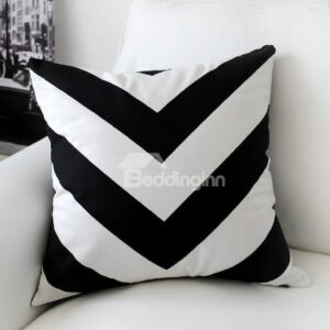 New Arrival Modern Style Black and White Stripes Patterns Throw Pillow