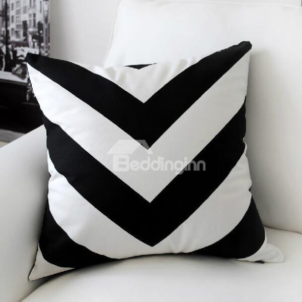 New Arrival Modern Style Black and White Stripes Patterns Throw Pillow