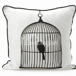 New Arrival Modern Style Bird in a Cage White Color Throw Pillow
