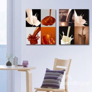 New Arrival Elegant Pouring Milk and Cocoa Print Cross Film Wall Art Prints