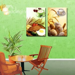 New Arrival Lovely Delicious Breakfast Print Cross Film Wall Art Prints