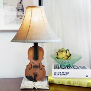 New Arrival Lovely Violin and Book Style Resin Table Lamp
