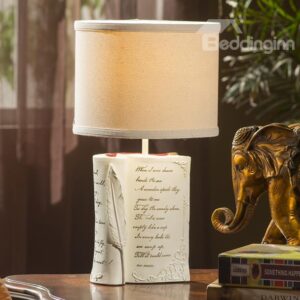 New Arrival Elegant Book and Feather Style Resin Table Lamp
