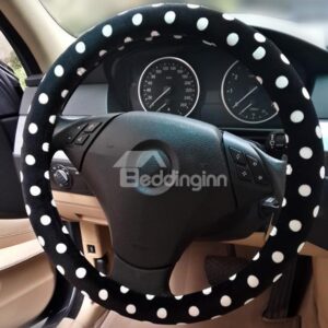 New Arrival Cute Black and White Dots Simple Design Sterring Wheel Cover