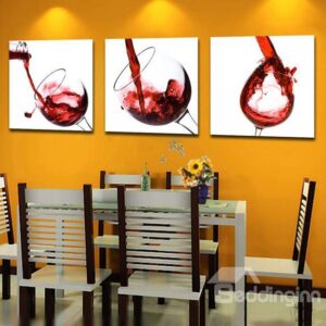 New Arrival Elegant Red Wine Glass Print Cross Film Wall Art Prints