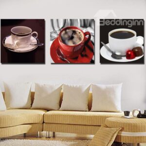 New Arrival Lovely Coffee Cup Sets Print 3-piece Cross Film Wall Art Prints