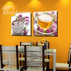 New Arrival Beautiful Herbal Tea Print 2-piece Cross Film Wall Art Prints