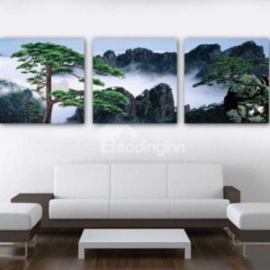 New Arrival Beautiful Guest-Greeting Pine Print 3-piece Cross Film Wall Art Prints